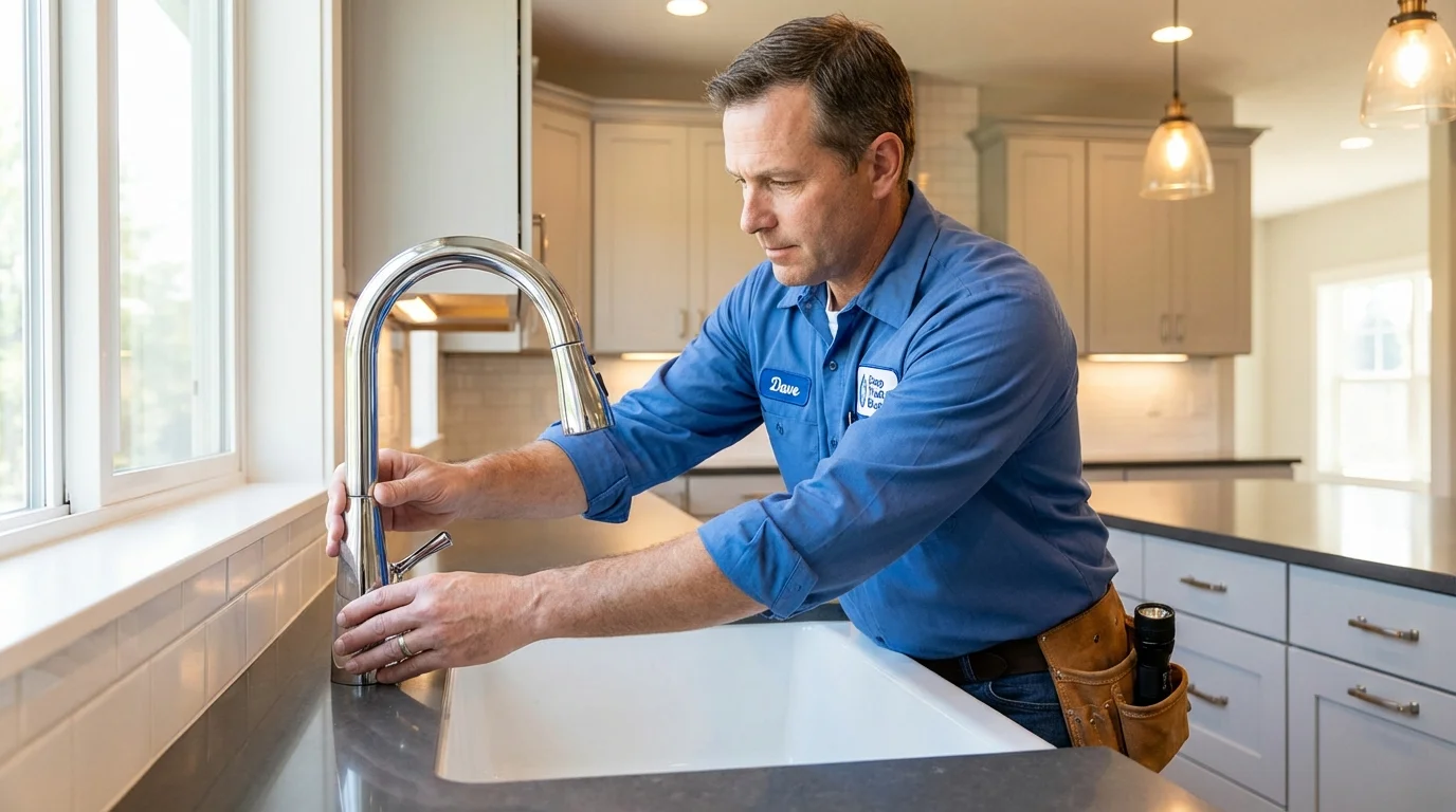 Kitchen faucet installation by Johns Plumbing LLC in Melville
